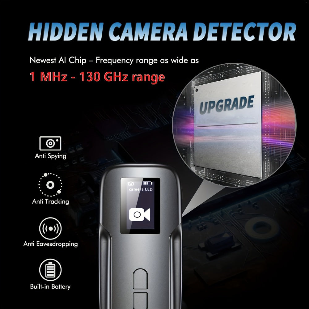 Hidden Camera Detector with OLED Screen – RF Signal & Infrared Anti-Spy Bug Detector, GPS Tracker Finder, Anti-Eavesdropping Scanner for Travel, Hotel, Airbnb, Office & Car Security