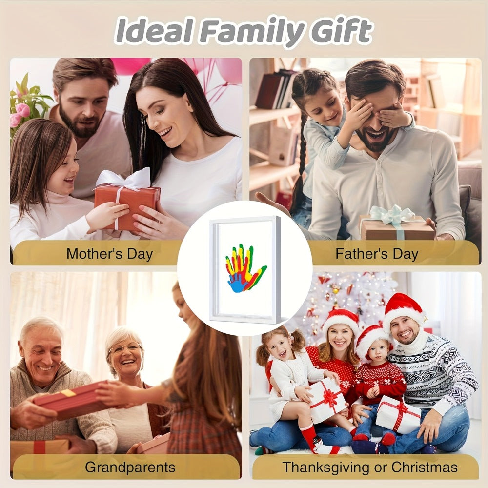 Family Handprint Kit with 4 Slots & 6 Colors – Memory Frame Keepsake Gift