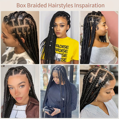 Curly Braid Full Lace Wig 40 Inch Handmade Lace Frontal Natural Black Extra Long Cascading Braids Protective Style for Women | Special Events Weddings Parties