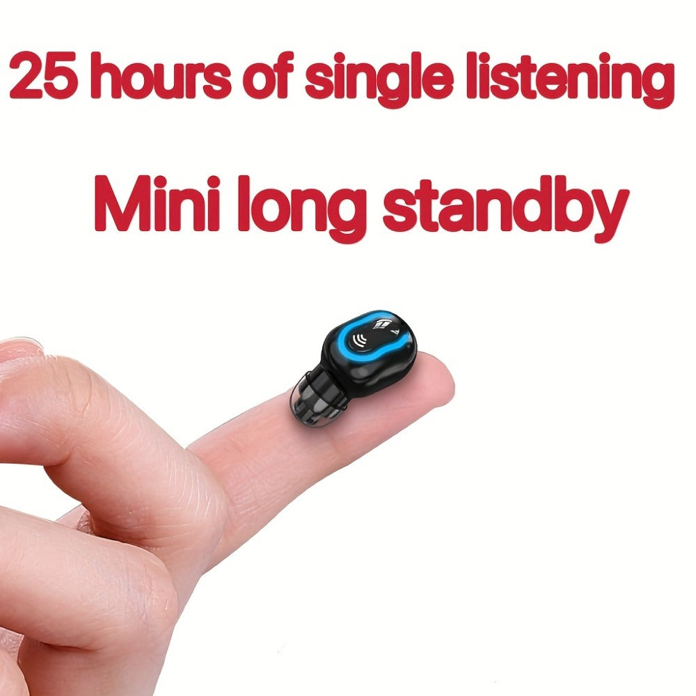 Mini Invisible Wireless Earphone Long Standby Condenser Microphone In-Ear Sport for Bedside Audio, Alarms and Room Entertainment