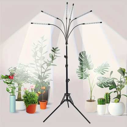 USB Tripod LED Plant Lamp with 4, 5 or 6 Flexible Heads and Adjustable 29-61in Floor Stand