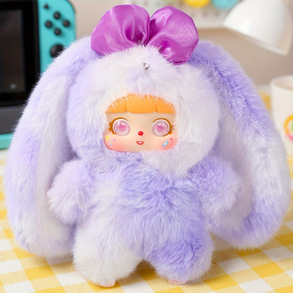 Plush Toy – Kawaii Rabbit with Detachable Face Panel and Assorted Character Styling for Display