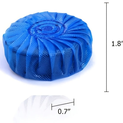 Blue Mesh-Wrapped Toilet Bowl Cleaner Tablets in 20-, 24- or 48-Piece Checkout Packs with Pictured 1.8-Inch Height