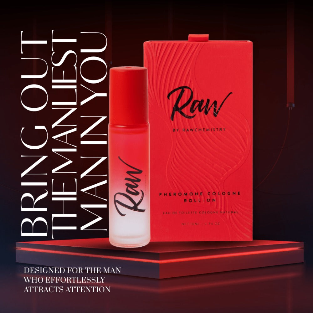 RawChemistry Raw Cologne Roll-On for Men 0.34 oz | Pheromone Infused Alcohol-Free Natural Oil Cologne Bergamot Patchouli Attract & Confidence