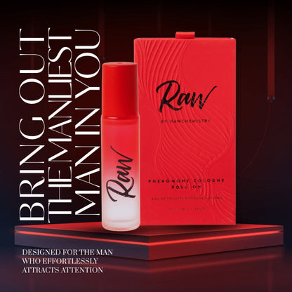 RawChemistry Raw Cologne Roll-On for Men 0.34 oz | Pheromone Infused Alcohol-Free Natural Oil Cologne Bergamot Patchouli Attract & Confidence