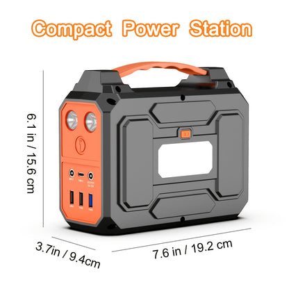 Portable Power Station with 146Wh or 300W Source Configurations, AC, DC, USB and LED Light