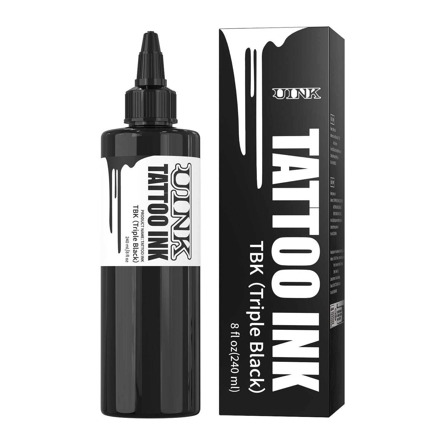 Tattoo Ink UINK 8.12oz 240ml Black, White or White Plus Triple Black Bottle Options with Item-Specific Color, Capacity and Bottle Choices