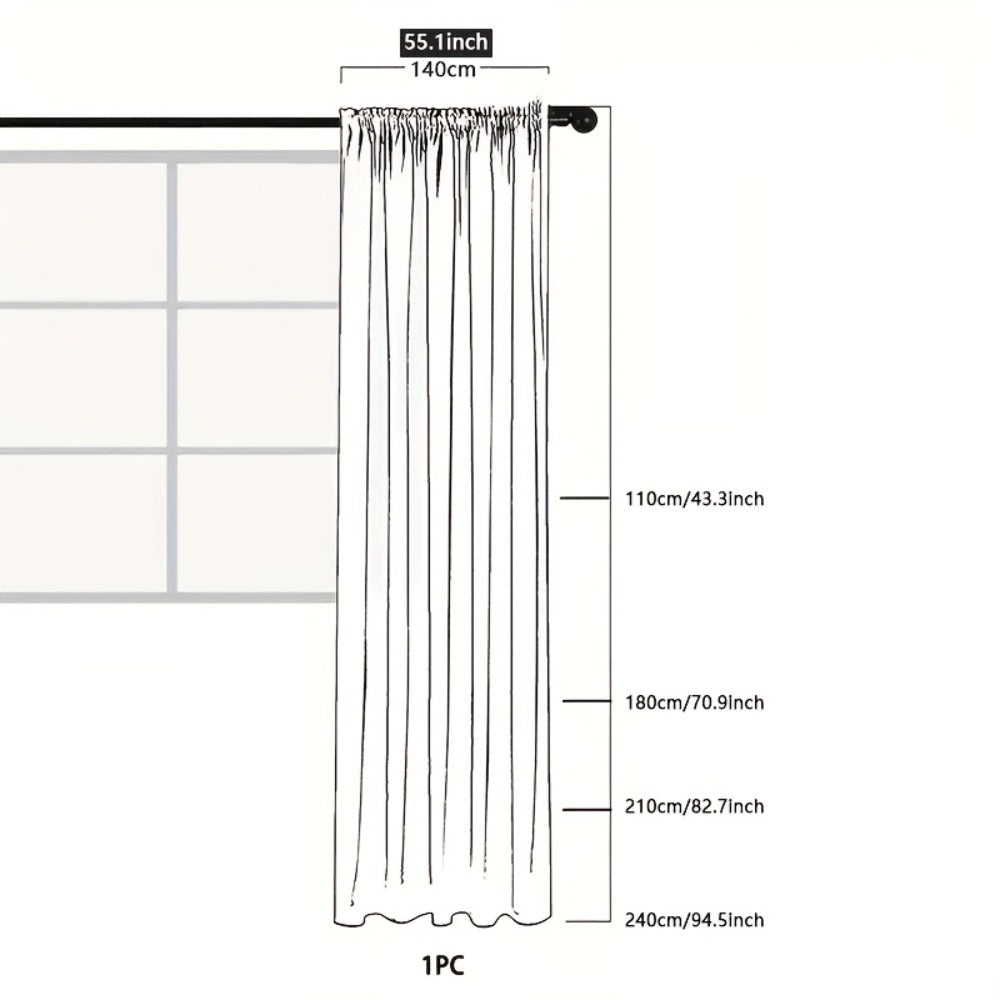 Floral Phoenix-Tail Lace Curtain Panel with Rod-Pocket Header, Three Colors and Four Length Options