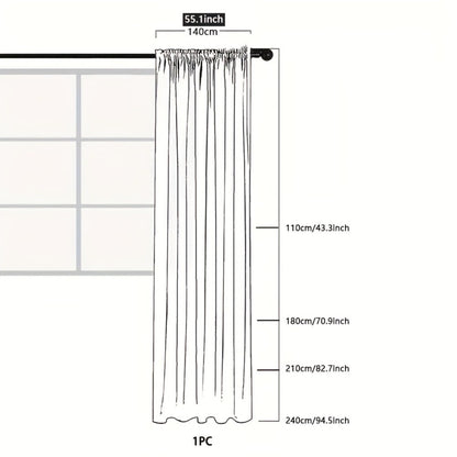 Floral Phoenix-Tail Lace Curtain Panel with Rod-Pocket Header, Three Colors and Four Length Options