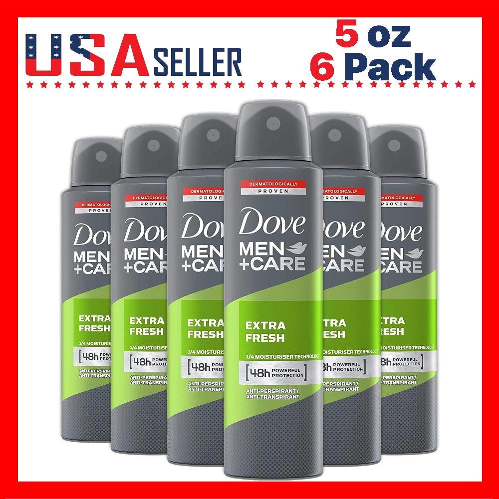 Dove Men+Care Extra Fresh Antiperspirant Spray, 150 ml Cans with Three-Pack or Six-Pack Checkout Options