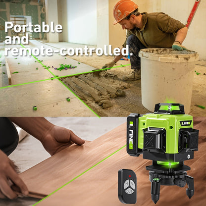 16-Line-Labeled Laser Level Packages in Five Red or Green Housing and Tripod Configurations