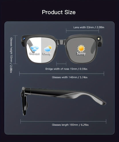AI Camera Glasses 4K Recording & Real-Time Translation – 163 Languages, 8MP Wide-Angle FPV, 4GB Storage, Wireless Smart Glasses for Travel & Driving