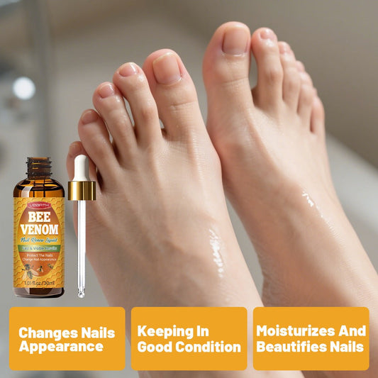 Toenail Repair Solution with Bee Venom Extra Strength Formula for Damaged Discolored Brittle Nails Nail Restoration Serum Visible Results in 7 Days 1.01 fl oz 30ml