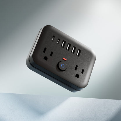 Surge Protector Power Strip 8-in-1 Mini Wall Adapter with 2 AC Outlets, 4 USB-A, 2 USB-C and One or Two-Pack Options