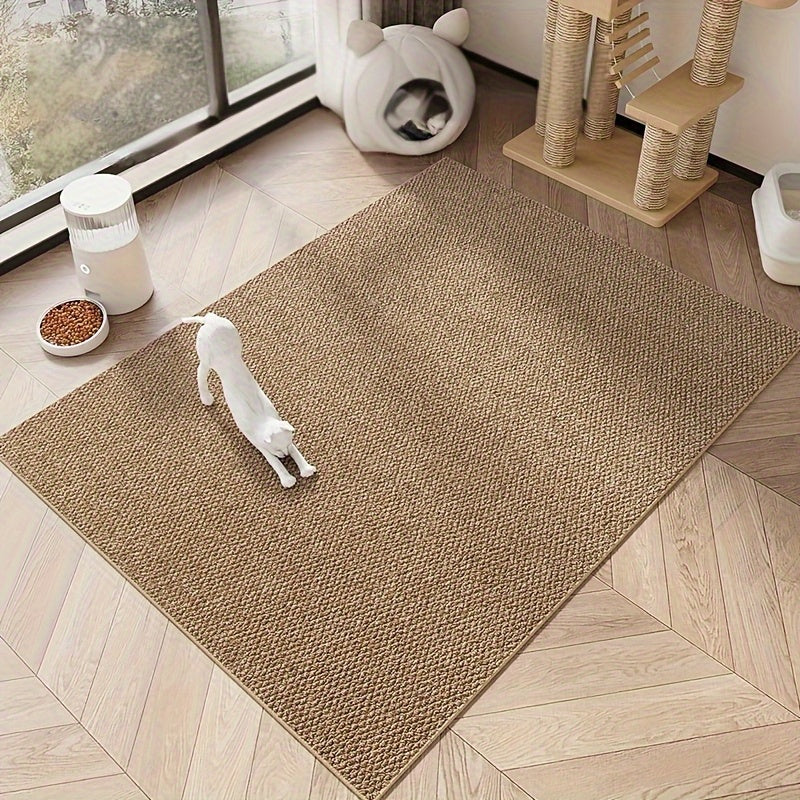 Cat Scratching Mat Natural Seagrass Pet Bed Pad Dog Crate Mat Feeding Mat Pineapple Weave 23x35 Inch Durable Washable Indoor Cat Rug Lounge