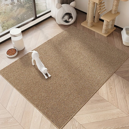 Cat Scratching Mat Natural Seagrass Pet Bed Pad Dog Crate Mat Feeding Mat Pineapple Weave 23x35 Inch Durable Washable Indoor Cat Rug Lounge