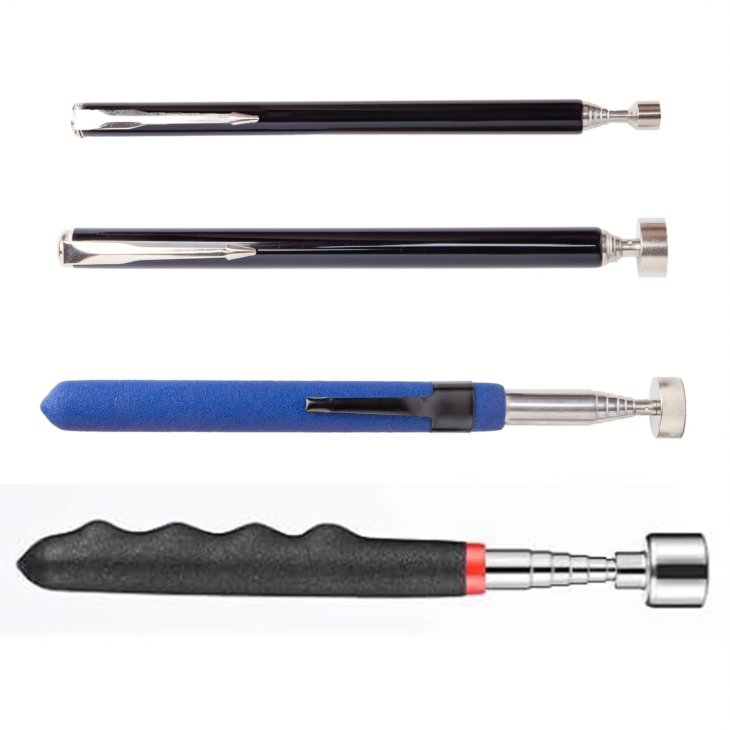 Telescoping Magnetic Pickup Tool Set with Three Bundle Configurations, Strength Labels, Tray or Inspection Mirror