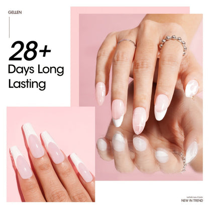 Hard Gel Nail Extension Builder Gel 7-in-1 Self-Leveling – 28+ Day Wear, LED UV Cured, 15ml, Clear Pink Nude Baby Pink Milky White, Acrylic Alternative for DIY Salon Manicure Women Nail Technicians