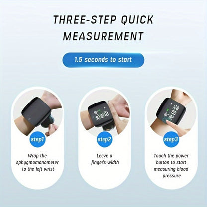 Wrist Blood Pressure Monitor Professional - Automatic BP Monitor with High-Precision LCD Display, Voice Language Prompts & Memory Function, Clinically Accurate for Medical & Home Use, Senior Gift