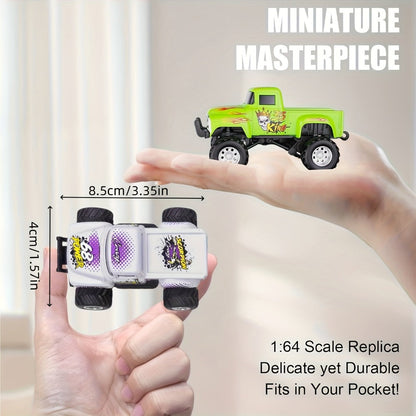 Remote Control Car, 1:64 Scale Die-Cast Monster Truck with 2.4GHz Control, LED Headlights and Five Color Options
