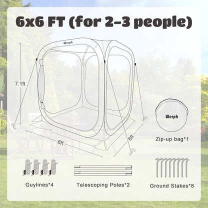 Gazebo Screen House 6x6ft Pop Up Canopy Mosquito Netting Backyard