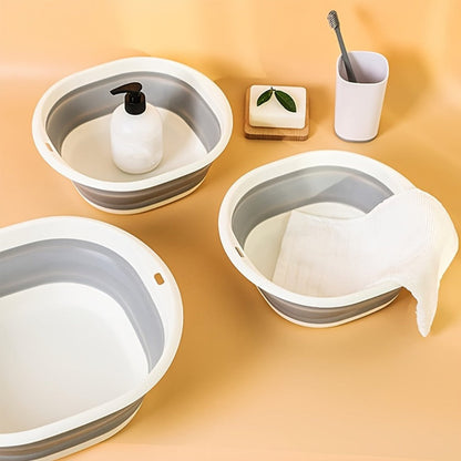 Three-Piece Collapsible Basin Set in Large, Medium and Small Sizes for Laundry, Kitchen and Camping