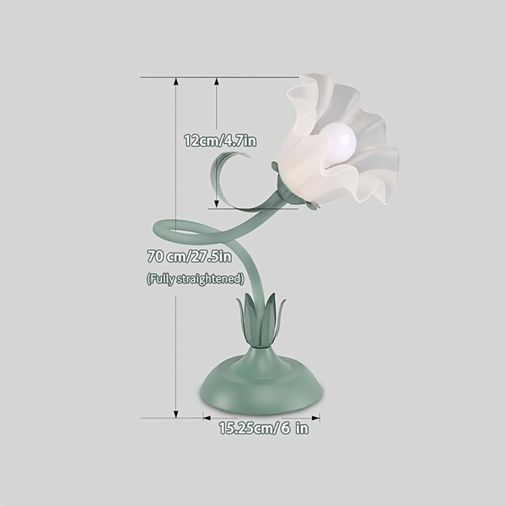 Bellflower Table Lamp – Artisan Crafted Botanical Floral Dimmable Night Light, Heirloom Quality Premium Finish Desk Lamp for Bedroom Living Room Home Decor, Unique Floral Gift (Green)