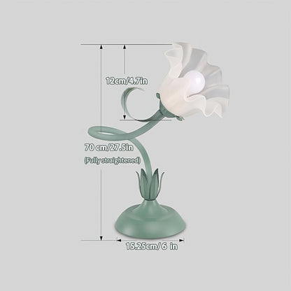 Bellflower Table Lamp – Artisan Crafted Botanical Floral Dimmable Night Light, Heirloom Quality Premium Finish Desk Lamp for Bedroom Living Room Home Decor, Unique Floral Gift (Green)