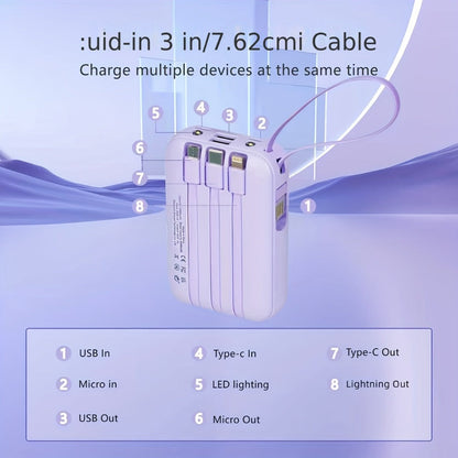 Power Bank 10000mAh Compact with Cable Set, 5W/15W/22.5W Variants, LED Light and Digital Display