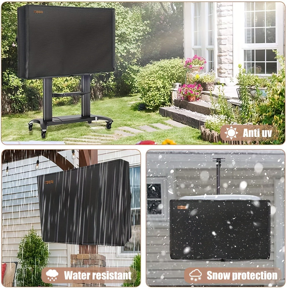 Black Television Cover with Roll-Up Front Panel for 30–32, 39–40, 43 or 48–50 Inch Screens