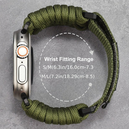Watch Band with Woven Nylon Loop, Adjustable Metal Buckle and Three Wrist Ranges for Apple Watch Sizes