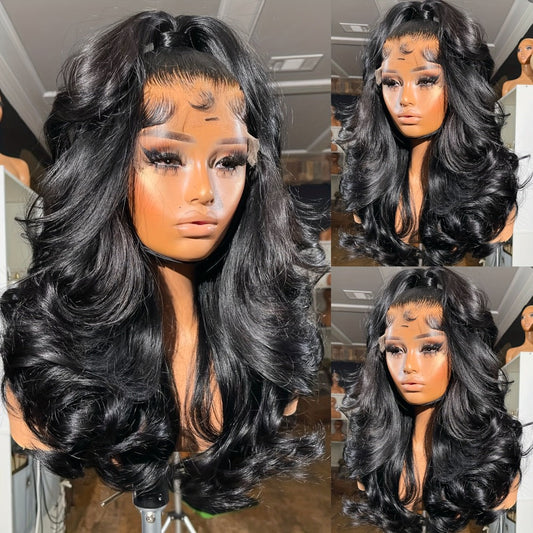 Body Wave Lace Front Wig 13x4 HD Transparent Lace 30 Inch Human Hair Glueless Bye Bye Knots Pre Plucked Natural Hairline for Women All Skin Tones Wear and Go