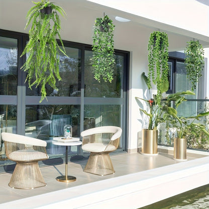 Hanging Artificial Greenery Vines, Four-Piece Mixed Pack with Boston Fern, Eucalyptus and Trailing Styles