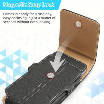 Vertical Belt-Clip Phone Holster with Card Slots for 5.2- to 7.2-Inch Phones in Black or Brown