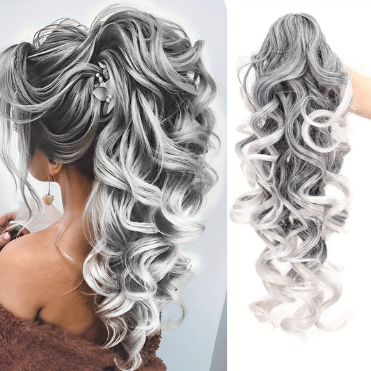 Hair Extensions Kinky-Curly 16-Inch Synthetic Ponytail with Claw Clip and Seven Color Options
