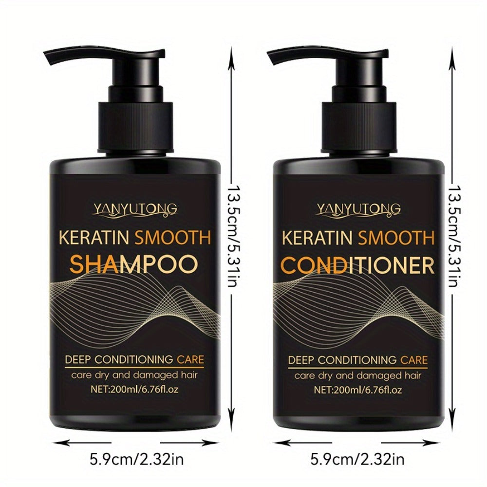 Keratin Smooth Shampoo and Conditioner in 200mL Pump Bottles with Duo, Shampoo-Only or Conditioner-Only Options