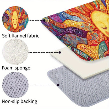 Boho Runner Rug Mandala Non-Slip Washable Soft Polyester Kitchen Hallway Mat Sun Totem Colorful Pattern Living Room Bathroom 5 Designs