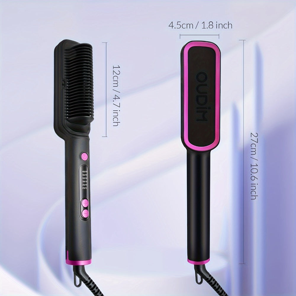 Hair Straightener Brush for Home and Travel and Salon Hair Styling with Fast Heat-Up & Anti-Scald Protection