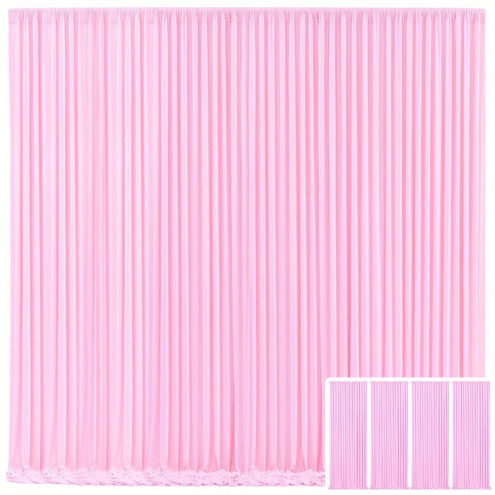 Backdrop Curtains 4 Pack 59x118 Inch – Wrinkle-Resistant Non-Transparent Party Decoration Fabric with Pole Pocket, Machine Washable & Reusable for Wedding, Birthday, Christening, Graduation & Holiday Events