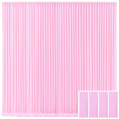 Backdrop Curtains 4 Pack 59x118 Inch – Wrinkle-Resistant Non-Transparent Party Decoration Fabric with Pole Pocket, Machine Washable & Reusable for Wedding, Birthday, Christening, Graduation & Holiday Events