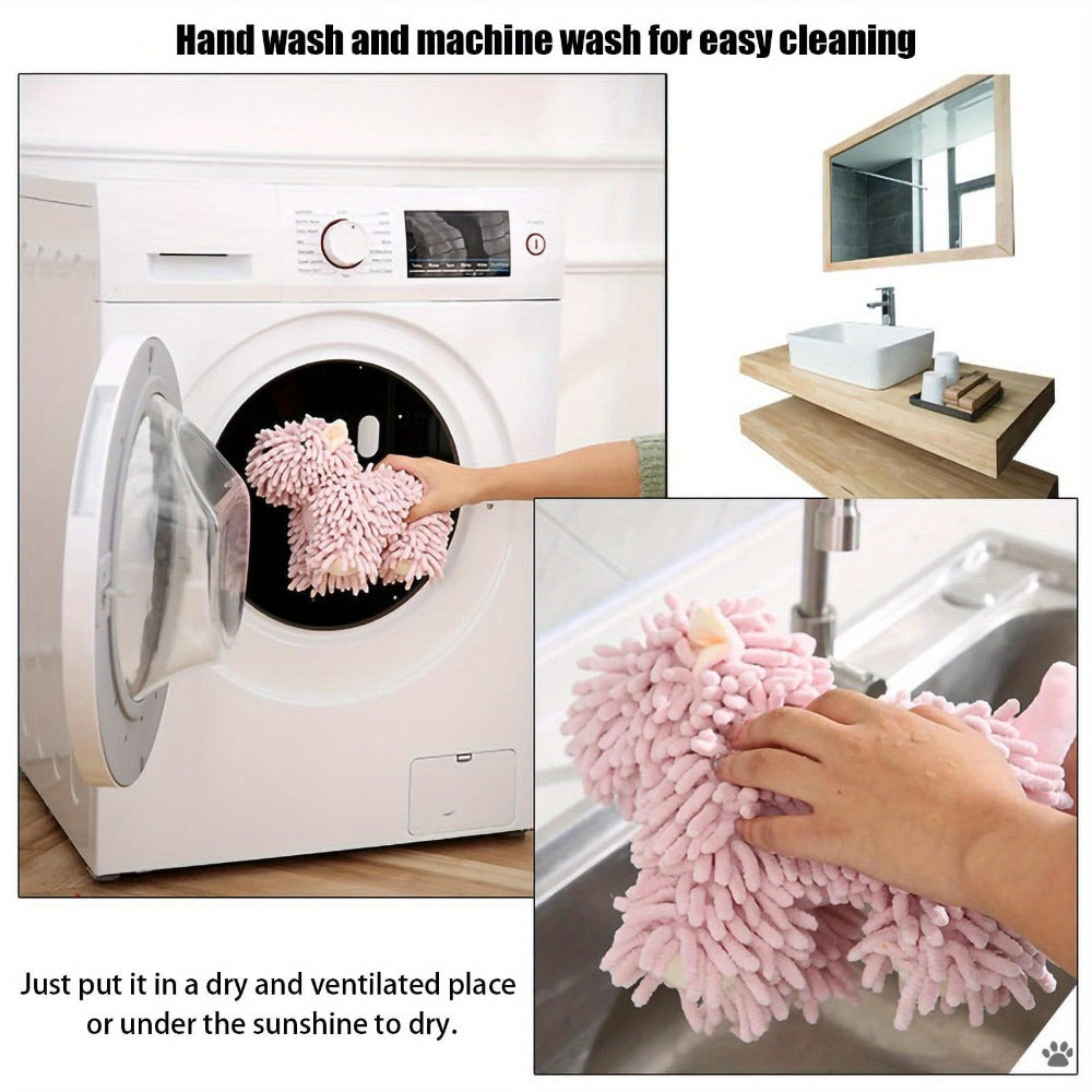 Puppy-Print Microfiber-Style Kitchen Towels in Blue, Gray, Pink or Brown Checkout Colors for Home and Everyday Use