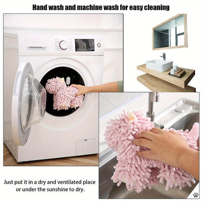 Puppy-Print Microfiber-Style Kitchen Towels in Blue, Gray, Pink or Brown Checkout Colors for Home and Everyday Use