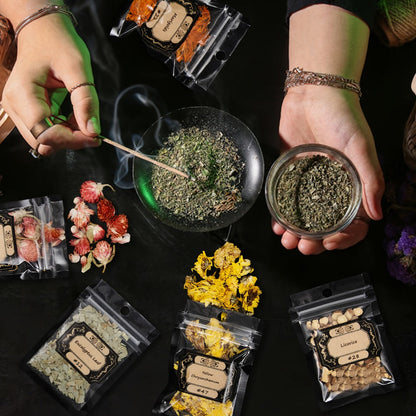 Dried Herbs for Witchcraft 50-Pack – Bulk Dried Flowers & Herb Kit for Wicca Beginners, Pagan Rituals, Magic Spells & Altar Supplies, Candle & Soap Making, Esoteric Witchcraft Gift Set