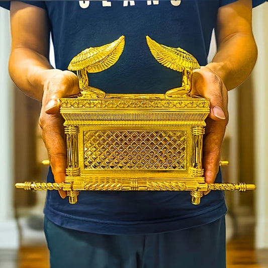 Ark of the Covenant Figurine – Golden Artisan Tabletop Statue, Spiritual Religious Decor for Home & Office, Hanukkah, Easter & Ramadan Gift Ornament, Indoor Outdoor Display, Medium & Large