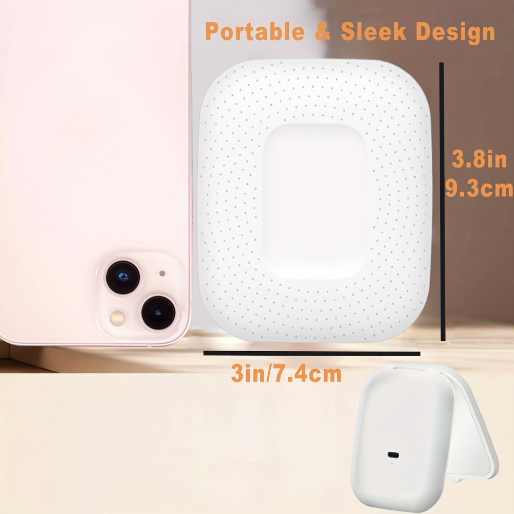 Compact Makeup Mirror with Light 10X Magnification, Rechargeable LED Pocket Mirror 3 Color Modes Adjustable Brightness 2-Sided Folding Purse Mirror for Women Travel Daily Use, Beauty Gift for Mom