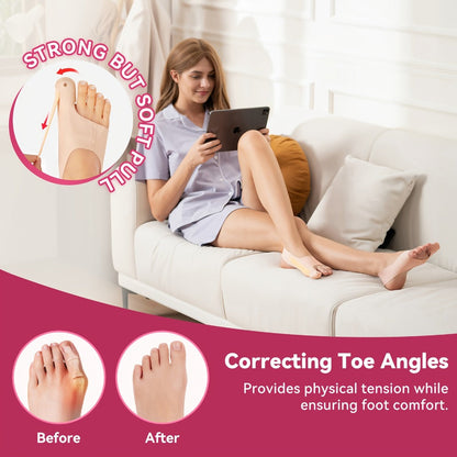 Bunion Corrector Socks Big Toe Straightener 1 Pair Adjustable Breathable Day Night Sleeve In-Shoe Hallux Valgus Correction Medium Large