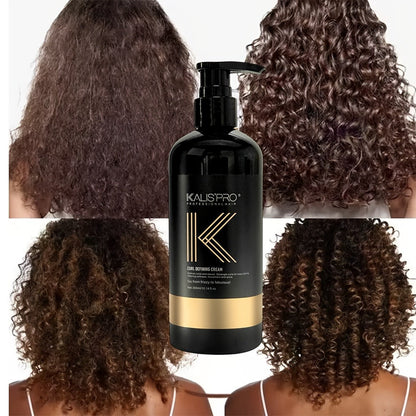 Curl Defining Cream with Detangling Brush Set 10.14 oz — Anti-Frizz Curl Enhancer, Long-Lasting Bouncy Curls, Non-Sticky Lightweight Hold, Salon Quality for Curly Wavy & Coily Hair, Women & Men
