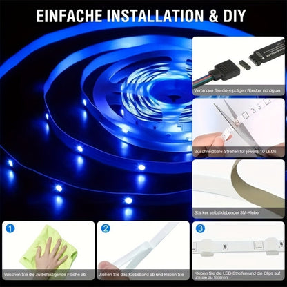 16.4ft USB-Powered RGB LED Strip Light Kit with Music Mode, 20-Key IR Remote and Indoor Setup Format