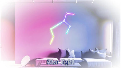 Modular LED Atmosphere Light 9pcs Starry Sky RGB – Freely Splicing, Music Sync, App & Voice Control | Gaming Room, Esports, Bedroom & Streaming Wall Decor Ambient Light