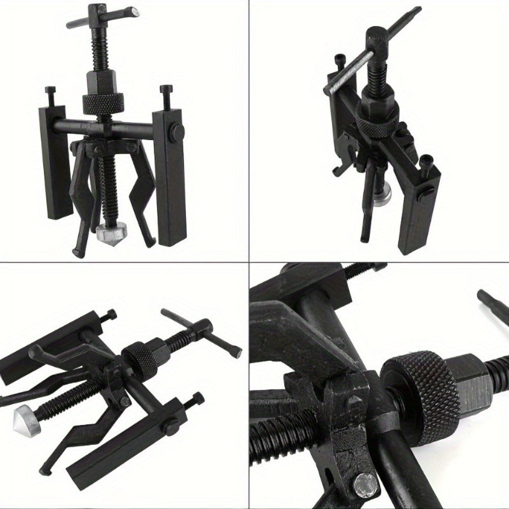 3-Jaw Gear Puller and Bearing Puller Set 2pcs Reversible Inner Outer Forged Steel Heat Treated Jaws for Wheel Bearing Flywheel Pump Bushing Removal Automotive Tool